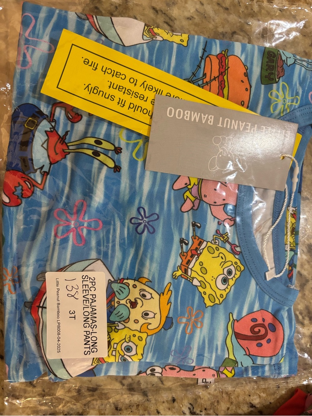 LPB Spongebob LS/pant pajama set NWT